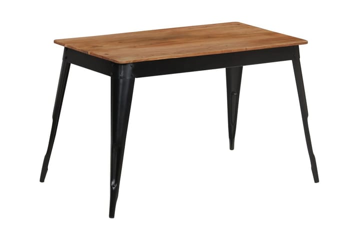 Ruokapöytä kiinteä akaasiapuu ja teräs 120x60x76 cm - Ruskea - Huonekalut - Pöydät & ruokailuryhmät - Ruokapöydät & keittiön pöydät