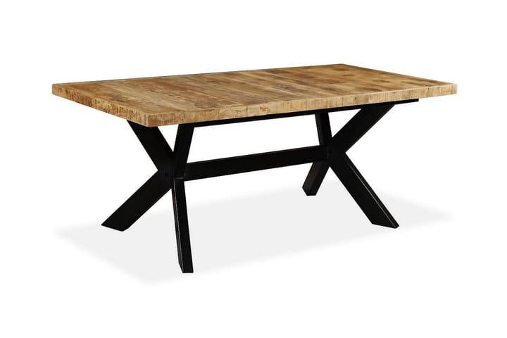 Ruokapöytä Kiinteä mangopuu ja teräsjalusta 180 cm - Ruskea - Huonekalut - Pöydät - Ruokapöydät & keittiön pöydät