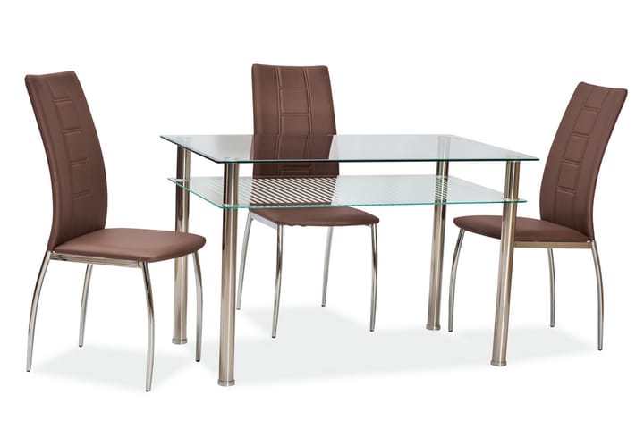 Ruokapöytä Lazenby 120 cm - Lasi/Hopea - Huonekalut - Pöydät & ruokailuryhmät - Ruokapöydät & keittiön pöydät