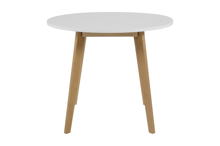 Ruokapöytä Leila 90 cm Pyöreä - Valkoinen/Koivu - Huonekalut - Pöytä & ruokailuryhmä - Apupöytä & sivupöytä - Konsolipöytä