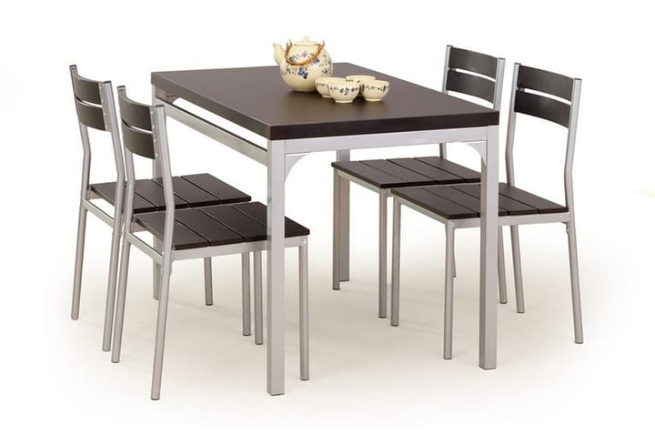 Ruokapöytä Ludvina 110 cm - Ruskea/kromi - Huonekalut - Pöydät & ruokailuryhmät - Ruokapöydät & keittiön pöydät