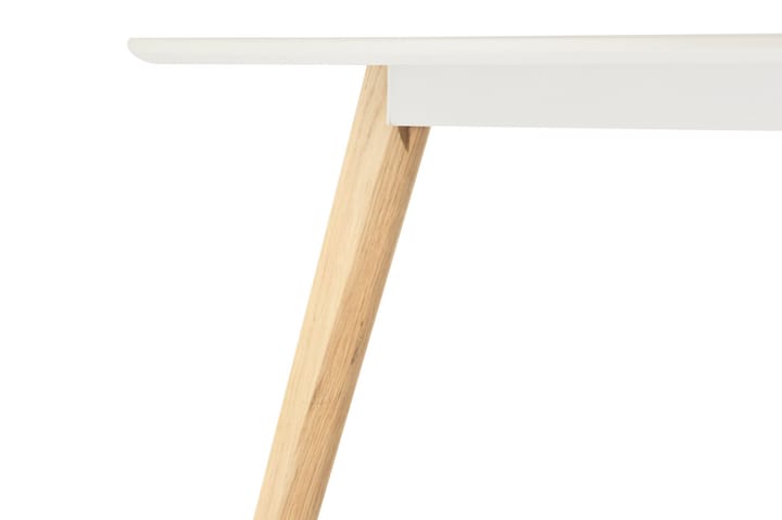 Ruokapöytä Minerva 120 cm Pyöreä - Valkoinen/Tammi - Huonekalut - Pöytä & ruokailuryhmä - Ruokapöydät & keittiön pöydät