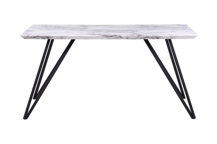 Ruokapöytä Molden 150 x 80 cm Marmoriefekti/Musta - Valkoinen - Huonekalut - Pöydät & ruokailuryhmät - Ruokapöydät & keittiön pöydät