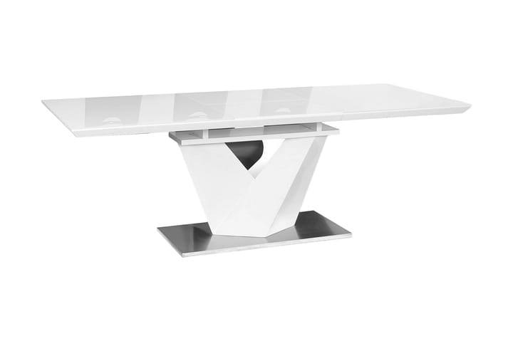 Ruokapöytä Munico 160 cm - Lasi/Valkoinen - Huonekalut - Pöytä & ruokailuryhmä - Ruokailuryhmä