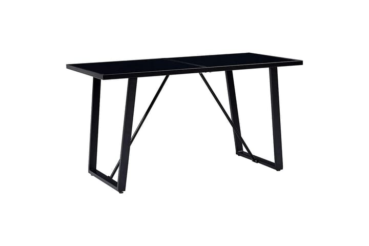 Ruokapöytä musta 140x70x75 cm karkaistu lasi - Musta - Huonekalut - Pöytä & ruokailuryhmä - Ruokapöydät & keittiön pöydät