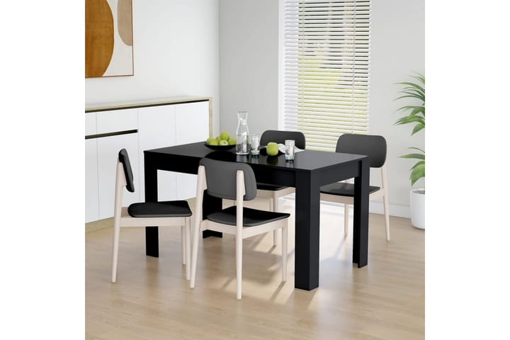 Ruokapöytä musta 140x74,5x76 cm lastulevy - Huonekalut - Pöytä & ruokailuryhmä - Ruokapöydät & keittiön pöydät