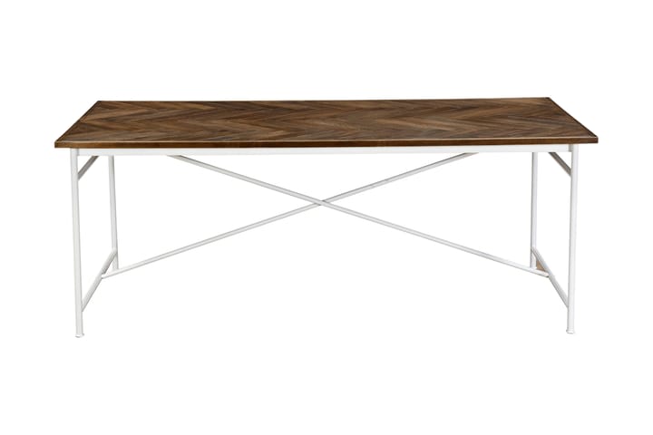 Ruokapöytä Narses 200 cm - Valkoinen/Ruskea - Huonekalut - Pöytä & ruokailuryhmä - Ruokapöydät & keittiön pöydät