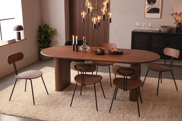 Ruokapöytä Neandir 220 cm Soikea - Pähkinä - Huonekalut - Pöytä & ruokailuryhmä - Ruokapöydät & keittiön pöydät