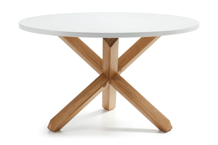 Ruokapöytä Noria 120 cm Pyöreä - Valkoinen - Huonekalut - Pöytä & ruokailuryhmä - Ruokapöydät & keittiön pöydät