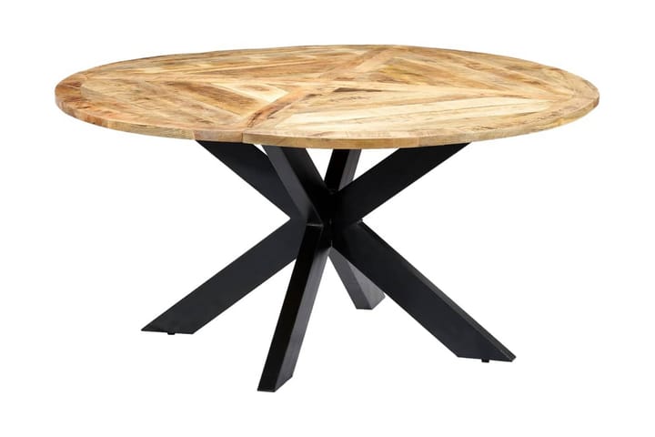 Ruokapöytä pyöreä 150x76 cm mangopuu - Ruskea - Sisustustuotteet - Tekokasvit
