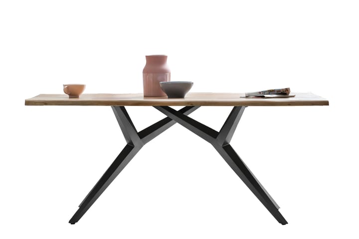 Ruokapöytä Raital 160x90 cm - Akaasia/Musta - Huonekalut - Pöytä & ruokailuryhmä - Ruokapöydät & keittiön pöydät