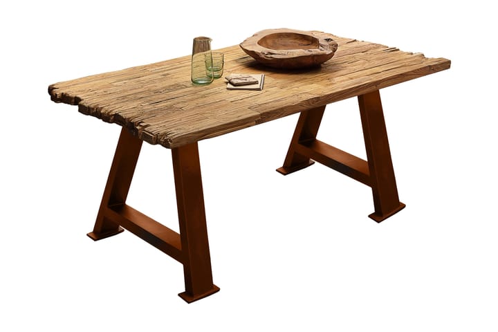 Ruokapöytä Raital 160x90 cm - Kierrätetty tiikki/Ruskea - Huonekalut - Pöytä & ruokailuryhmä - Ruokapöydät & keittiön pöydät