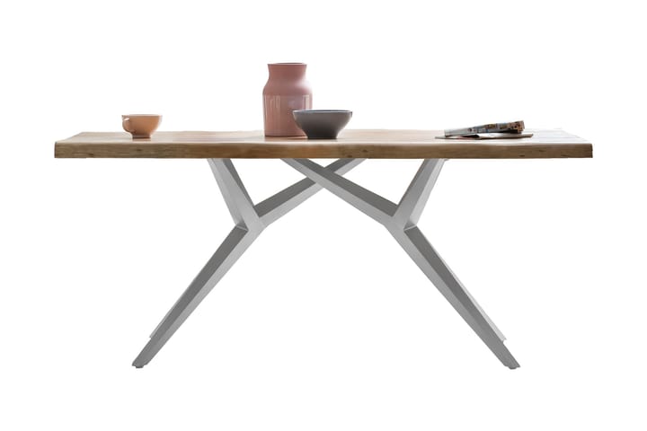 Ruokapöytä Raital 160x90 cm - Mango/Luonnonväri/Hopea - Huonekalut - Pöytä & ruokailuryhmä - Ruokapöydät & keittiön pöydät