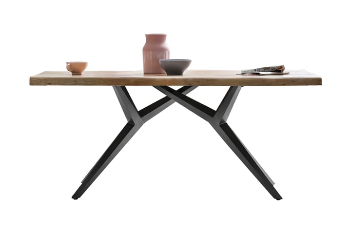 Ruokapöytä Raital 160x90 cm - Mango/Luonnonväri/Musta - Huonekalut - Pöytä & ruokailuryhmä - Ruokapöydät & keittiön pöydät