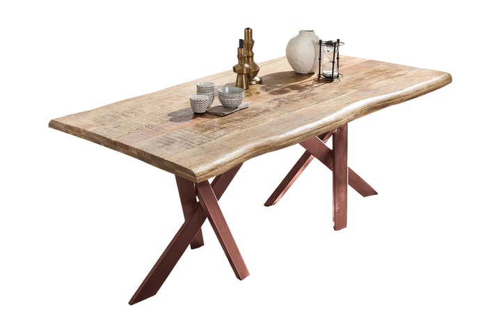 Ruokapöytä Raital 160x90 cm - Mango/Luonnonväri/Ruskea - Huonekalut - Pöydät & ruokailuryhmät - Ruokapöydät & keittiön pöydät