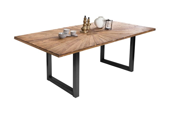 Ruokapöytä Raital 180x100 cm - Kierrätetty tiikki/Musta - Huonekalut - Pöytä & ruokailuryhmä - Ruokapöydät & keittiön pöydät