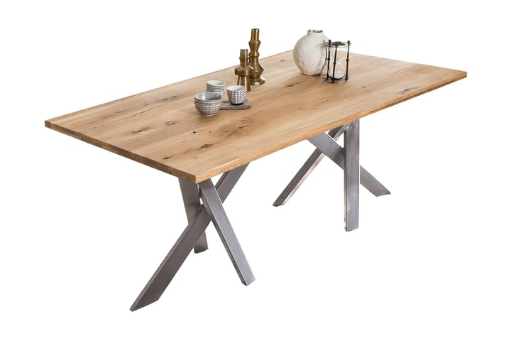 Ruokapöytä Raital 180x100 cm - Puu/Luonnonväri/Hopea - Huonekalut - Pöytä & ruokailuryhmä - Ruokapöydät & keittiön pöydät