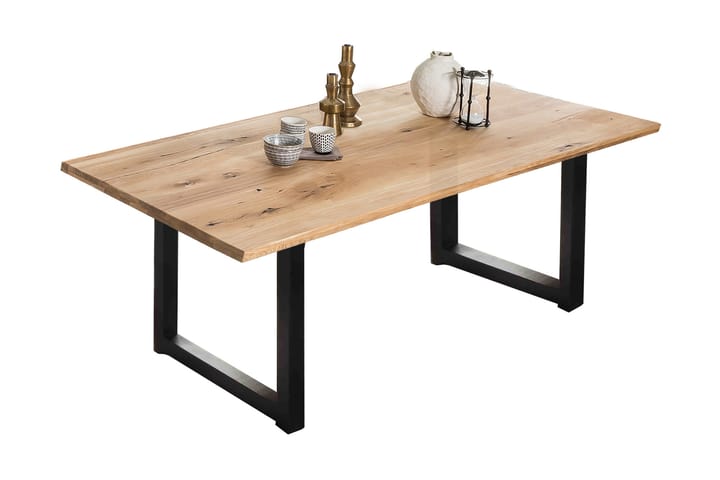 Ruokapöytä Raital 180x100 cm - Tammi / Musta - Huonekalut - Pöytä & ruokailuryhmä - Ruokapöydät & keittiön pöydät