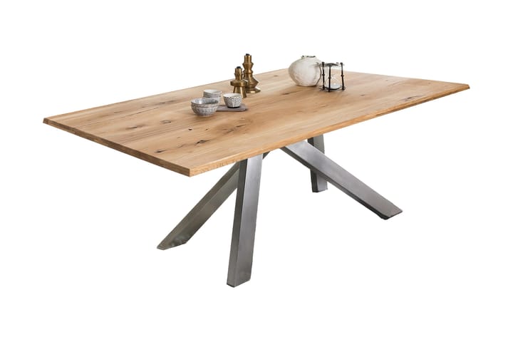 Ruokapöytä Raital 180x100 cm - Tammi/Hopea - Huonekalut - Pöytä & ruokailuryhmä - Ruokapöydät & keittiön pöydät