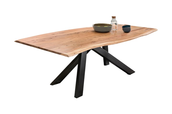 Ruokapöytä Raital 180x90 cm - Akaasia/Musta - Huonekalut - Pöytä & ruokailuryhmä - Ruokapöydät & keittiön pöydät