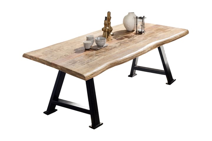 Ruokapöytä Raital 180x90 cm - Mango/Luonnonväri/Musta - Huonekalut - Pöytä & ruokailuryhmä - Ruokapöydät & keittiön pöydät