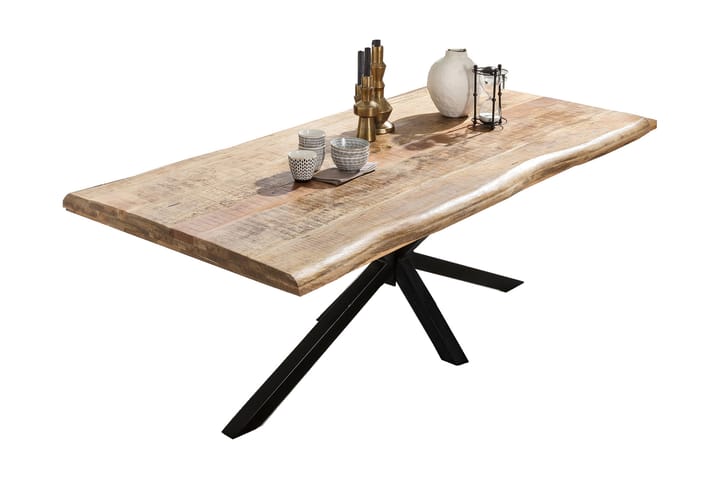 Ruokapöytä Raital 180x90 cm - Mango/Luonnonväri/Musta - Huonekalut - Pöydät - Ruokapöydät & keittiön pöydät
