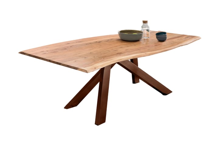 Ruokapöytä Raital 200x100 cm - Akaasia/ruskea - Huonekalut - Pöytä & ruokailuryhmä - Ruokapöydät & keittiön pöydät