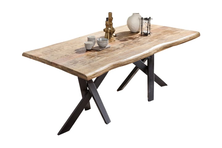 Ruokapöytä Raital 200x100 cm - Mango/Luonnonväri/Musta - Huonekalut - Pöytä & ruokailuryhmä - Ruokapöydät & keittiön pöydät