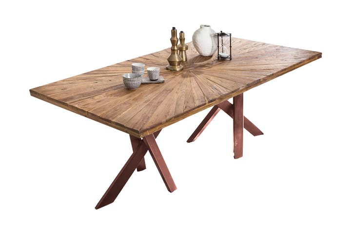 Ruokapöytä Raital 220 cm - Kierrätetty tiikki/Ruskea - Huonekalut - Pöytä & ruokailuryhmä - Ruokapöydät & keittiön pöydät