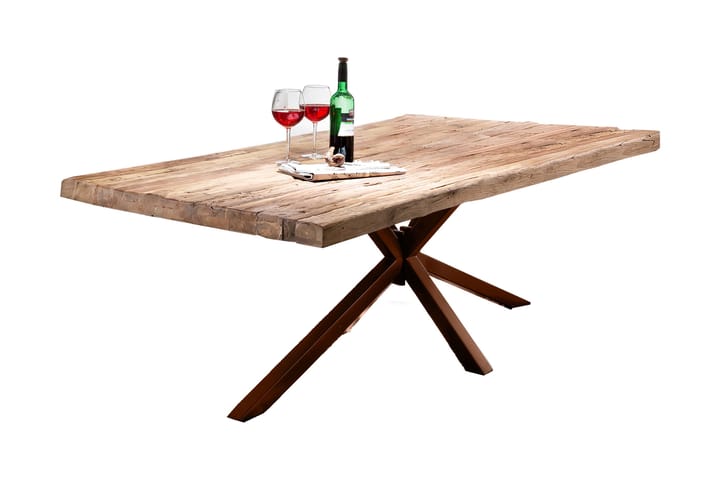 Ruokapöytä Raital 220 cm - Kierrätetty tiikki/Ruskea - Huonekalut - Pöydät & ruokailuryhmät - Ruokapöydät & keittiön pöydät