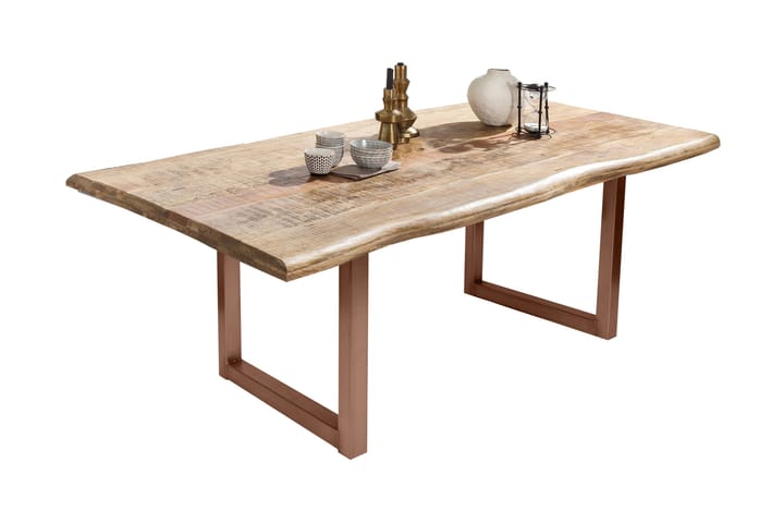 Ruokapöytä Raital 220 cm - Mango/Luonnonväri/Ruskea - Huonekalut - Pöydät & ruokailuryhmät - Ruokapöydät & keittiön pöydät