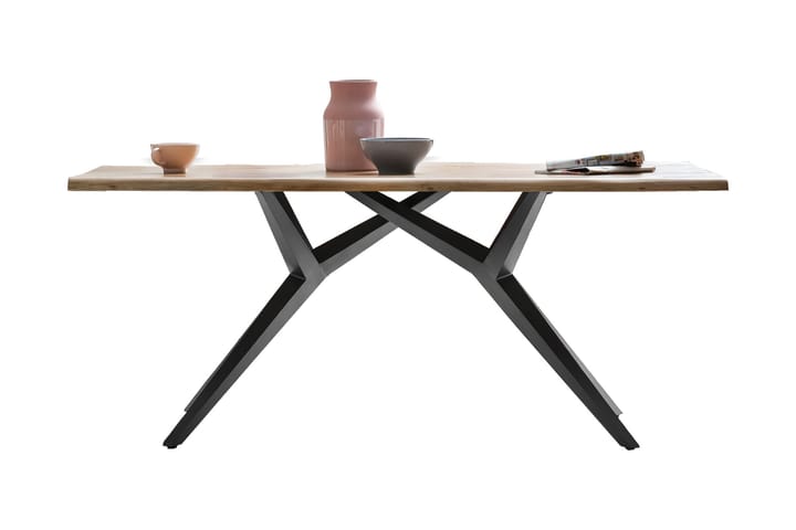 Ruokapöytä Raital 220 cm - Tammi / Musta - Huonekalut - Pöytä & ruokailuryhmä - Ruokapöydät & keittiön pöydät