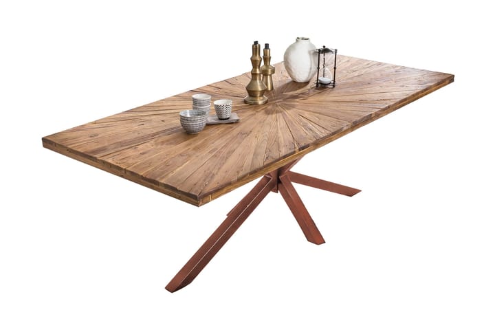 Ruokapöytä Raital 220 cm - Tiikki/Ruskea - Huonekalut - Pöytä & ruokailuryhmä - Ruokapöydät & keittiön pöydät