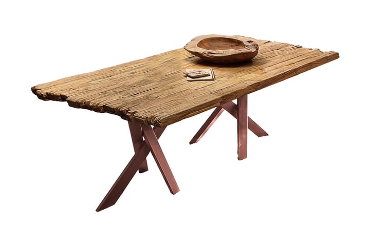 Ruokapöytä Raital 240 cm - Kierrätetty tiikki/Ruskea - Huonekalut - Pöytä & ruokailuryhmä - Ruokapöydät & keittiön pöydät