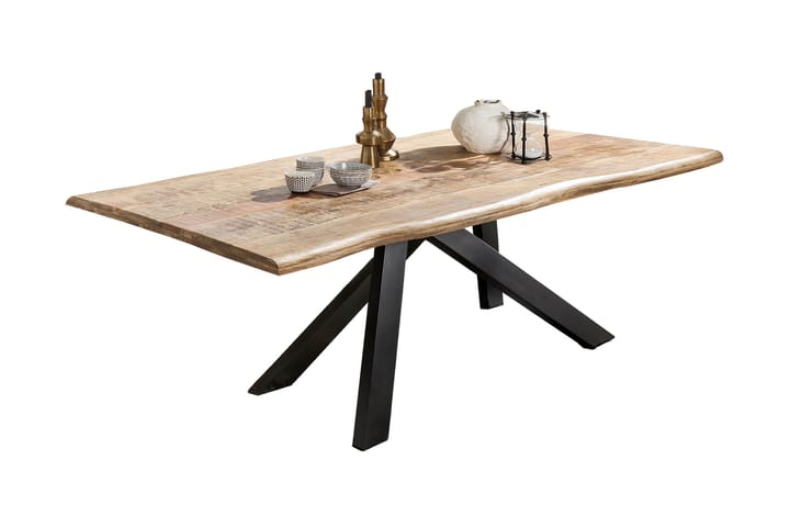Ruokapöytä Raital 240 cm - Mango/Luonnonväri/Musta - Huonekalut - Pöydät & ruokailuryhmät - Ruokapöydät & keittiön pöydät