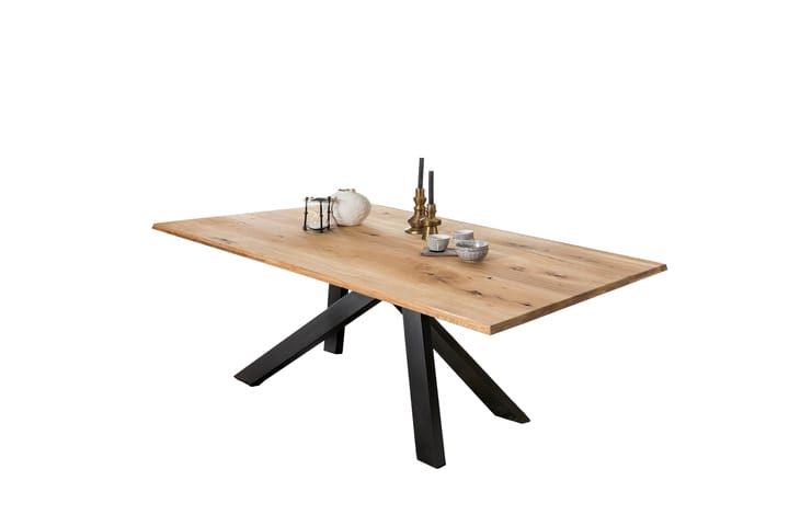Ruokapöytä Raital 240 cm - Tammi / Musta - Huonekalut - Pöytä & ruokailuryhmä - Ruokapöydät & keittiön pöydät