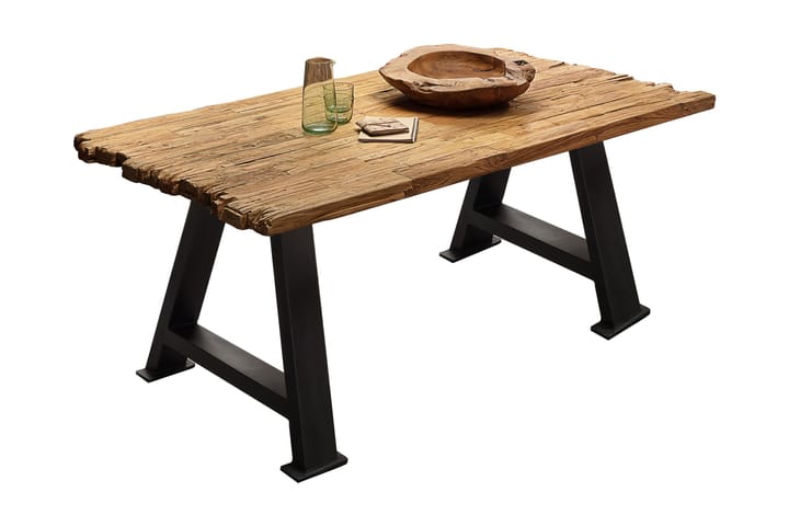Ruokapöytä Raital 240 cm - Tiikki / Musta - Huonekalut - Pöytä & ruokailuryhmä - Ruokapöydät & keittiön pöydät
