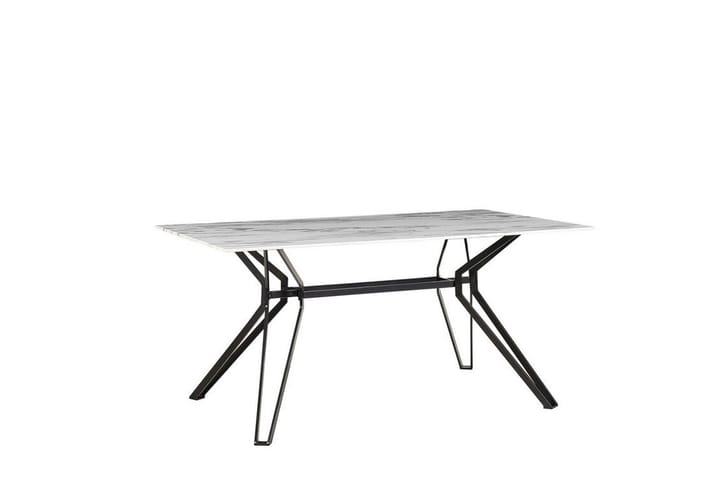 Ruokapöytä Rehins 160 cm - Valkoinen / musta - Huonekalut - Pöytä & ruokailuryhmä - Ruokapöydät & keittiön pöydät