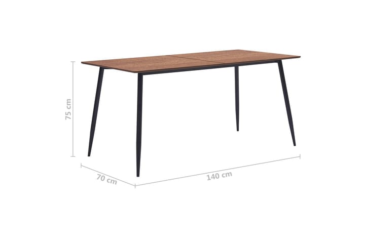 Ruokapöytä ruskea 140x70x75 cm MDF - Ruskea - Huonekalut - Pöydät & ruokailuryhmät - Ruokailuryhmä