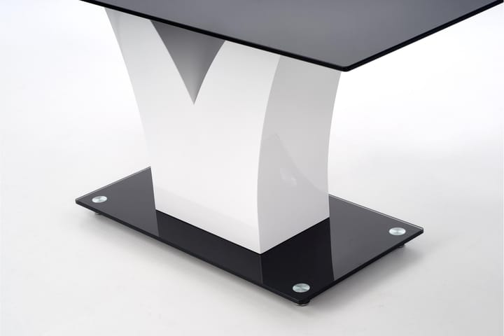 Ruokapöytä Steltzer 160 cm Lasi - Musta/Valkoinen - Huonekalut - Pöytä & ruokailuryhmä - Ruokapöydät & keittiön pöydät