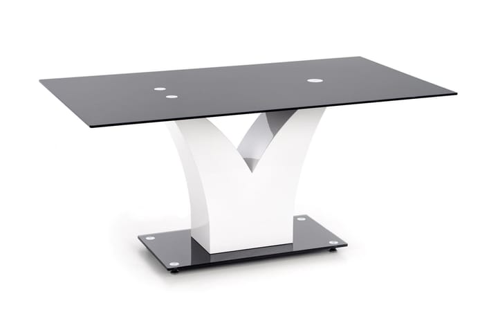 Ruokapöytä Steltzer 160 cm Lasi - Musta/Valkoinen - Huonekalut - Pöydät & ruokailuryhmät - Ruokapöydät & keittiön pöydät