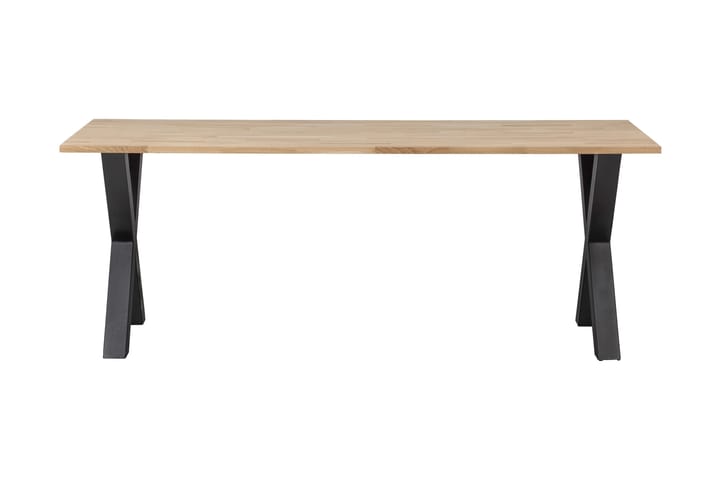 Ruokapöytä Tuor X-alat 220 cm Käsittelemätön - Tammi/Musta - Huonekalut - Pöytä & ruokailuryhmä - Ruokapöydät & keittiön pöydät