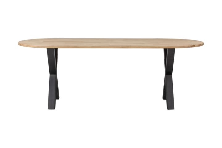 Ruokapöytä Tuor X-jalat 220 cm Soikea - Tammi/Musta - Huonekalut - Pöydät & ruokailuryhmät - Ruokapöydät & keittiön pöydät