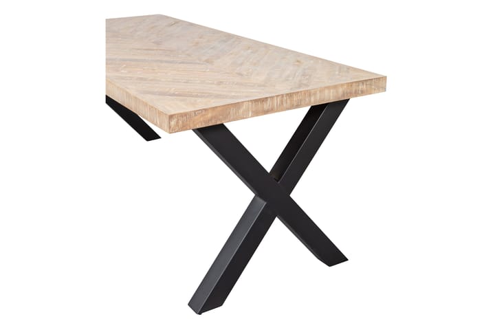 Ruokapöytä Tuor X-jalka 180 cm - Kalanruoto/Luonnonväri/Musta - Huonekalut - Pöydät & ruokailuryhmät - Ruokapöydät & keittiön pöydät