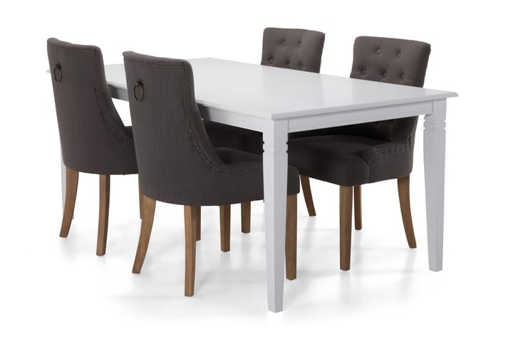 Ruokapöytä Twain 180 cm - Valkoinen/Beige/Musta/Harmaa - Huonekalut - Pöydät & ruokailuryhmät - Ruokapöydät & keittiön pöydät