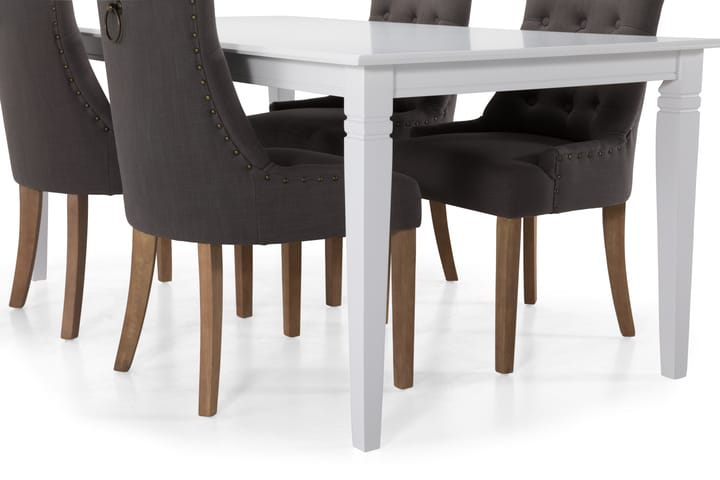 Ruokapöytä Twain 180 cm - Valkoinen/Beige/Musta/Harmaa - Huonekalut - Pöydät & ruokailuryhmät - Ruokapöydät & keittiön pöydät