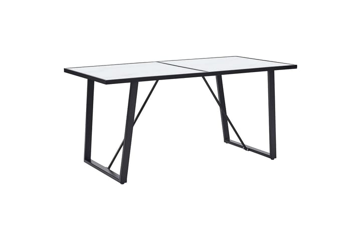 Ruokapöytä valkoinen 160x80x75 cm karkaistu lasi - Valkoinen - Huonekalut - Pöytä & ruokailuryhmä - Ruokapöydät & keittiön pöydät