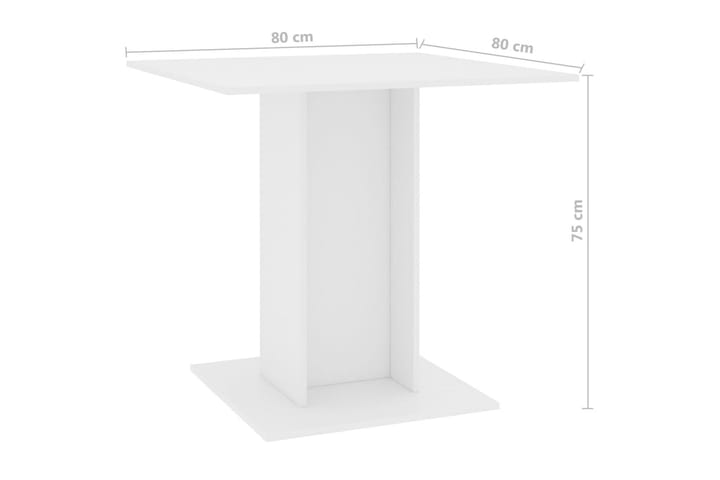 Ruokapöytä valkoinen 80x80x75 cm lastulevy - Valkoinen - Huonekalut - Pöydät & ruokailuryhmät - Ruokapöydät & keittiön pöydät