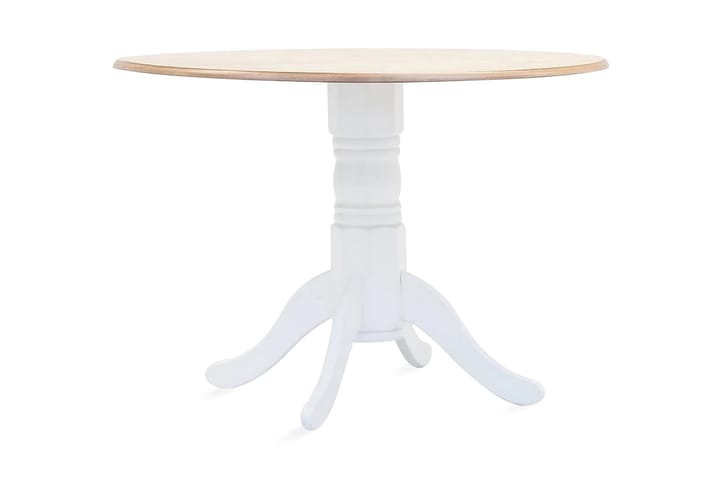 Ruokapöytä valkoinen ja ruskea 106 cm kumipuu - Valkoinen - Huonekalut - Pöytä & ruokailuryhmä - Ruokapöydät & keittiön pöydät