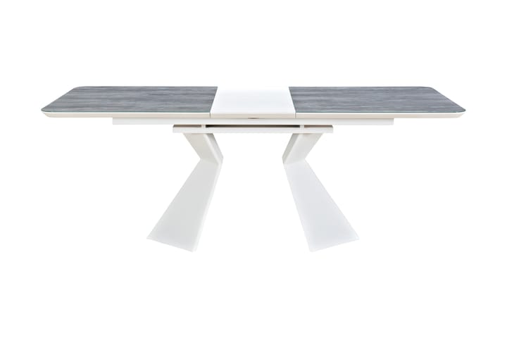 Ruokapöytä Xia Jatkettava 160 cm Lasi - Valkoinen - Huonekalut - Pöytä & ruokailuryhmä - Ruokapöydät & keittiön pöydät